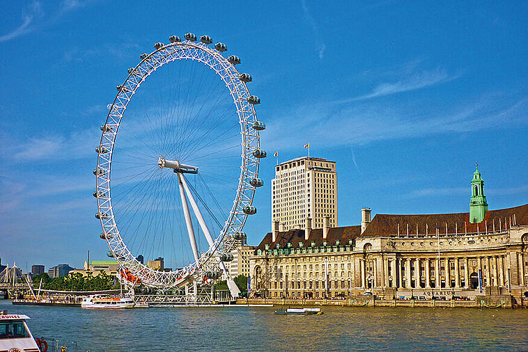 London Eye am Themse Ufer